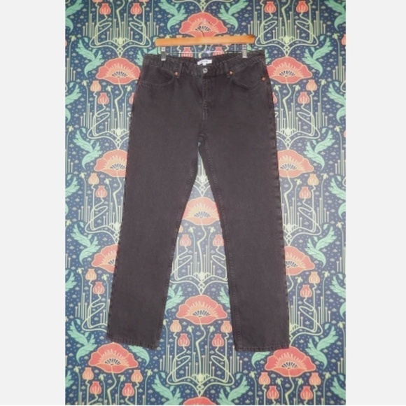 Re/Done Denim 70's Low Rise Straight Washed Black Jeans 30 Nwt - Picture 4 of 7